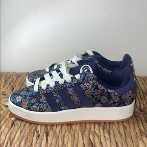 NWOB Adidas Campus 00s J Floral Jacquard Embroidered Sneakers Navy 6J / 7.5W